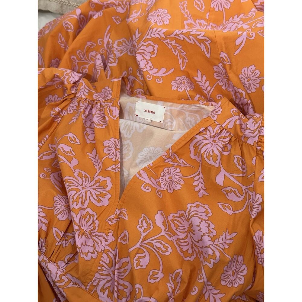 XiRENA Orange Floral Puff-Sleeve Maxi Dress - Picture 7 of 9
